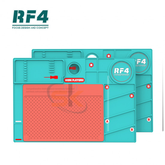 RF4 RF-PO2 double layer Microscope Maintenance Mat Heat insulation pad Multifuction Phone Repair Platform Soldering Silicone Mat