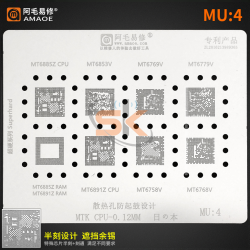 Amaoe MU4 0.12mm MTK CPU BGA Reballing Stencil for MTK MT6885Z / MT6853V / MT6768V / MT6768V / MT6885Z RAM