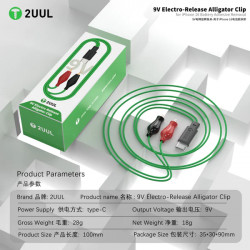 2uul PW03 9V Electro-Release Alligator Clip with Type-C Port for iPhone 16 Battery Adhesive Removal