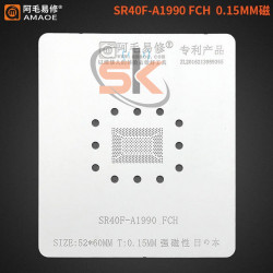 Amaoe SR40F BGA Reballing Stencil For Mac Notebook A1990 PCH NanQiao Steel Mesh Repair Tool 0.15MM
