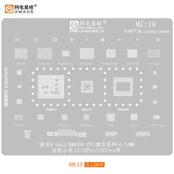 Amaoe MI19 Snapdragon 8 Gen 2 / SM8550 CPU Universal Series BGA Reballing Stencil for Xiaomi 13 Series