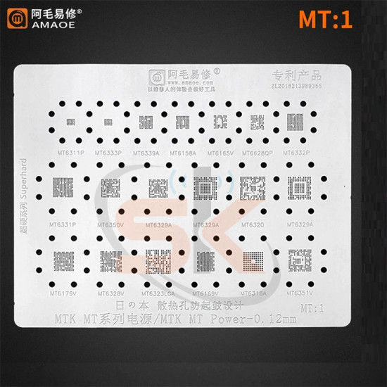 Amaoe MT1 MTK BGA Stencil IC Solder Reballing Tin Net for MT6311P MT6158A MT6165V MT6350V MT6329A MT6320 MT6175V MT6328V MT6351V