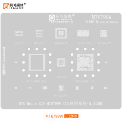 Amaoe MT6799W 0.12mm BGA Reballing Stencil for Qualcomm MTK Helio X30 MBG967W / MT6179W / MT6335WP CPU
