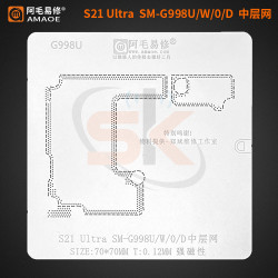 Amaoe G998U-012 0.12mm Middle Layer BGA Reballing Stencil for Samsung S21 Ultra SM-G998U / W / 0 / D / E