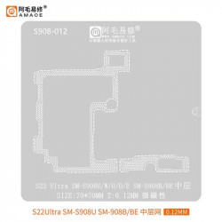 Amaoe S908U-012 0.12mm Middle Layer BGA Reballing Stencil for Samsung S22 Ultra SM-S908U / W / 0 / D / E