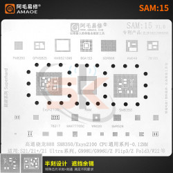 Amaoe SAM15 0.12mm BGA Reballing Stencil for Samsung S21 / 21+ / 21Ultra Series
