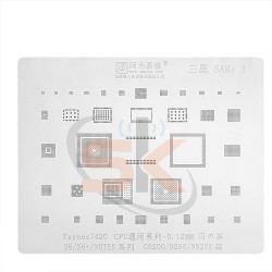 Amaoe SAM3 0.12MM Multi-Function Exynos 7420 CPU BGA Reballing Stencil Plant Tin Steel Net for Samsung S6 / S6 Plus / NOTE 5