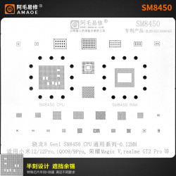 Amaoe SM8450 0.12mm BGA Reballing Stencil for Snapdragon 8 Gen 1 / SM8450 CPU Upper and Lower Layer