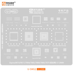 Amaoe U-SMG2 BGA Reballing Solder Template Stencil for Samsung Exynos 9610 / 9611 / 7904 / 7885 / 7884 / 7870 / 7880 / CPU