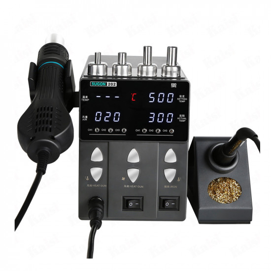 SUGON 202 2IN1 SOLDERING IRON & HOT AIR GUN REWORK STATION ELECTRIC FOR PCB - IC/SMD/BGA