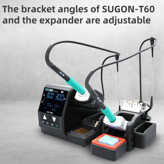 SUGON T60 + Tj8  Soldering Station Double Station Welding Rework Station Compatible with 115 210 245 Handle For BGA PCB Repair Tools