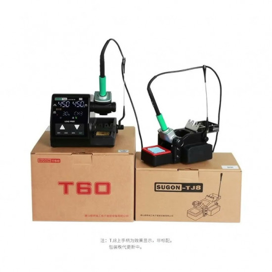SUGON T60 + Tj8  Soldering Station Double Station Welding Rework Station Compatible with 115 210 245 Handle For BGA PCB Repair Tools