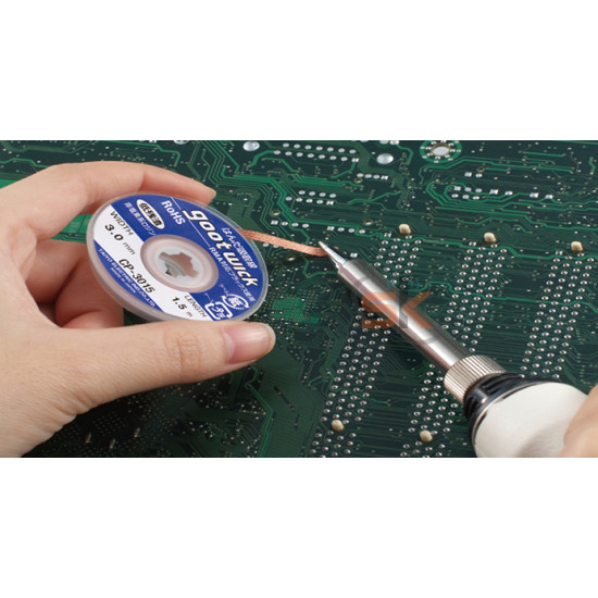 Goot CP-3015 DE soldering Wick | (L) 1.5 m x (W) 3.0 mm