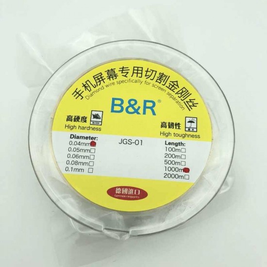 B&R 0.04mm 1000m LCD Screen Separation Wire Cutting Line for iPhone lcd touchscreen glass separate gold molybdenum cutting wire