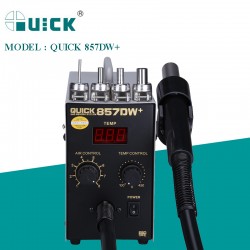 QUICK 857DW+ LEAD FREE ADJUSTABLE HOT AIR HEAT GUN WITH HELICAL WIND 580W SMD REWORK STATION