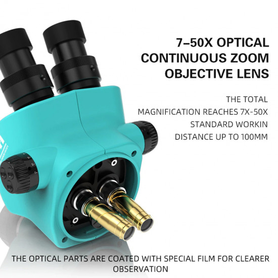 RF4 RF7050TVP (3D CONTINUOUS ZOOM) 7X~50X TRINOCULAR STEREO MICROSCOPE WITH CAMERA OPTION