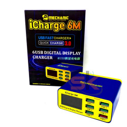 Mechanic iCharge 6M LCD Digital Display Fast Charger 6 Port USB Charging Dock