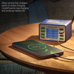 MECHANIC ICHARGE 8A 8-PORT USB SMART DIGITAL DISPLAY FAST CHARGER SUPPORTS QC3 - 45W