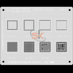 MiJing iPH-5 Rework Repair BGA Reballing Stencil for Apple NAND A8/A9/A10/A11/A12/IPAD/MINI