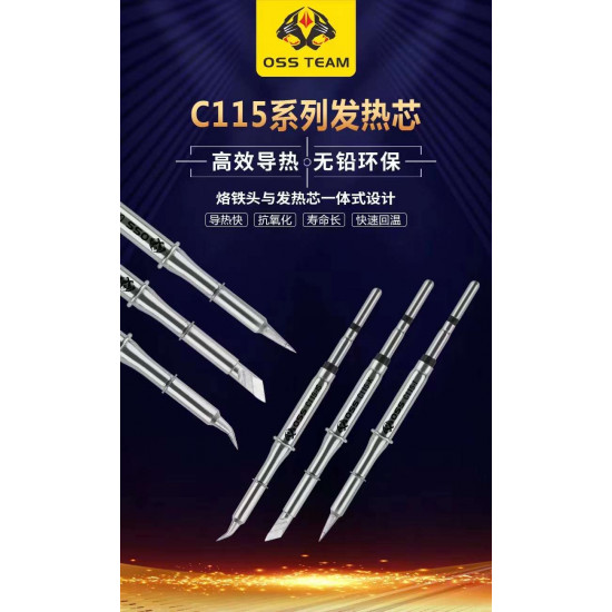 OSS TEAM C115-I / IS / K SOLDERING IRON TIPS COMPATIBLE WITH JBC SOLDERING STATION