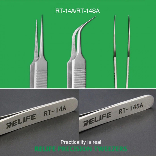 RELIFE RT-14A & RT-14SA ANTI-STATIC PRECISION STAINLESS STEEL TWEEZER