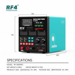 RF4 RF-3005Pro 30V / 5A High Precision Adjustable DC Stabilized Power Supply with Pointer Gauge