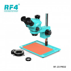 RF4  RF-23 PRO2 BASE (3D CONTINUOUS ZOOM) 7X~50X TRINOCULAR STEREO MICROSCOPE WITH CAMERA OPTION & 0.5X CTV LENS WITH LED ADJUSTABLE LIGHT EXCLUSIVE