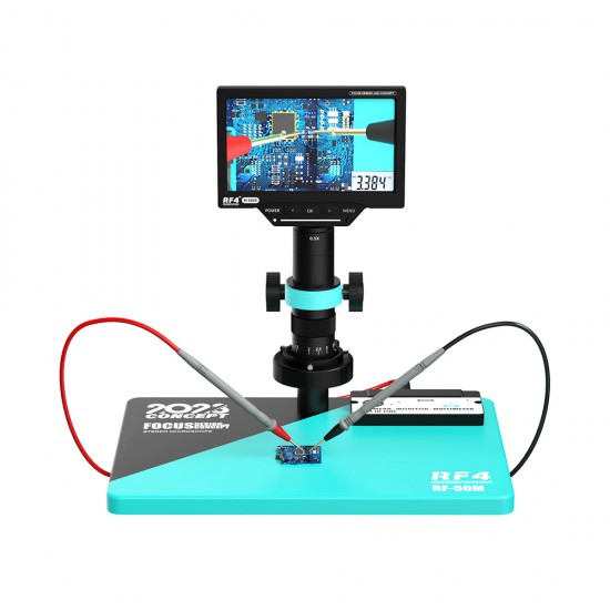 RF4 RF50M MONOCULAR MICROSCOPE WITH INBUILT MULTIMETER FUNCTION (7 INCH MONITOR) - WITH 0.5X HEIGHT LENS RF4 RF50M MONOCULAR MICROSCOPE WITH INBUILT MULTIMETER FUNCTION (7 INCH MONITOR) - WITH 0.5X HEIGHT LENS