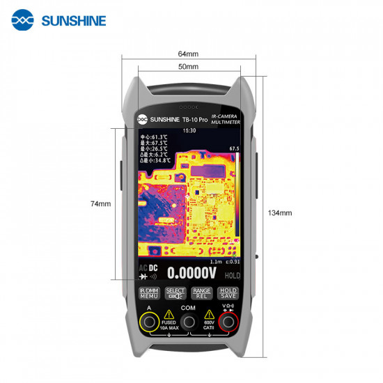 Sunshine TB-10 Pro Handheld Infrared Thermal Imager + Multimeter for PCB Repair & Temp Measurement Sunshine TB-10 Pro Handheld Infrared Thermal Imager + Multimeter for PCB Repair & Temp Measurement
