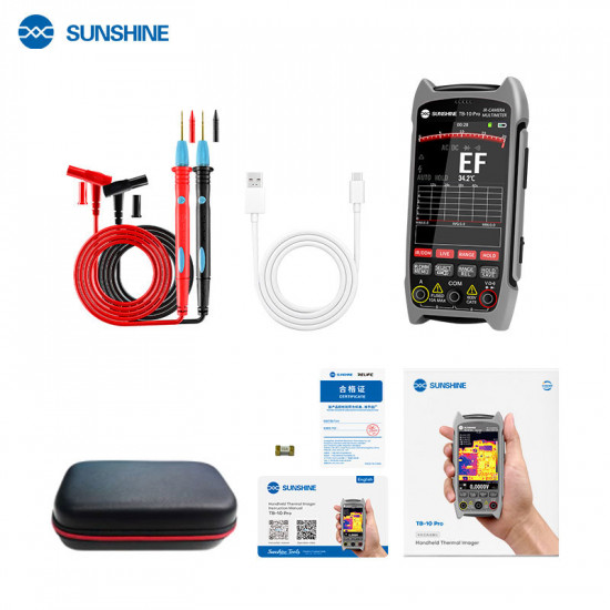 Sunshine TB-10 Pro Handheld Infrared Thermal Imager + Multimeter for PCB Repair & Temp Measurement Sunshine TB-10 Pro Handheld Infrared Thermal Imager + Multimeter for PCB Repair & Temp Measurement